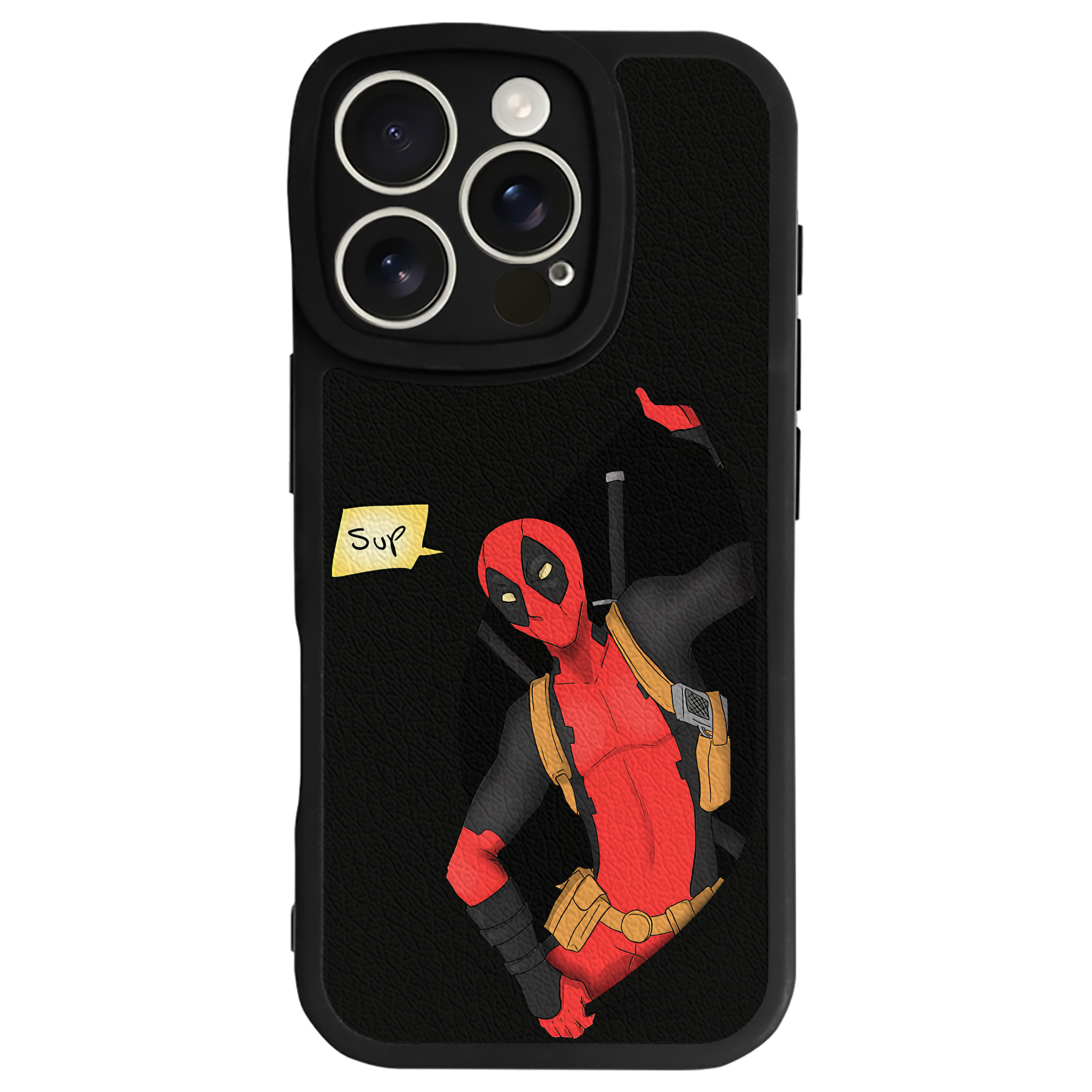 （画像用） Deadpool デッドプール 【iPhone 16シリーズ対応】シリコンスマホケース（レザー調） 材質：シリコン